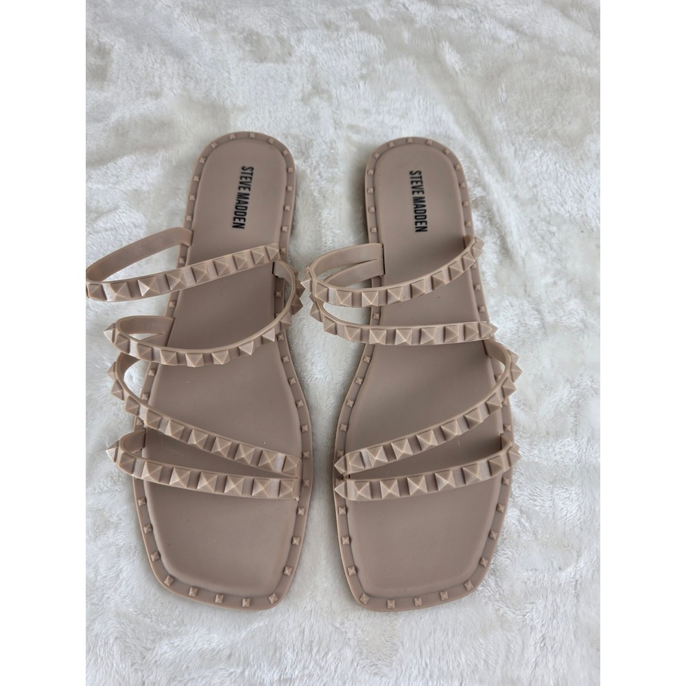 Steve Madden Women's Studded Jelly Slide Sandals Tan Size 11